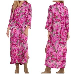 Hermoza Antoinette pink Ikat midi dress